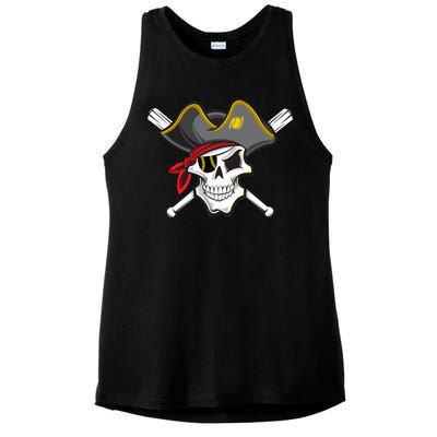 Pirate Baseball Skull Fans Of Pittsburgh Gift Ladies PosiCharge Tri-Blend Wicking Tank