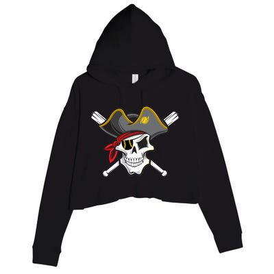 Pirate Baseball Skull Fans Of Pittsburgh Gift Crop Fleece Hoodie