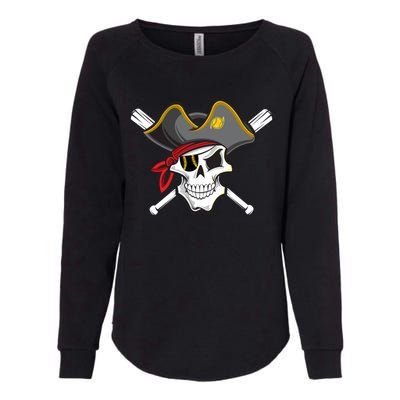 Pirate Baseball Skull Fans Of Pittsburgh Gift Womens California Wash Sweatshirt