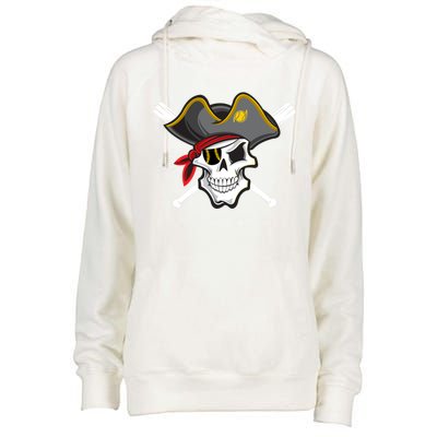 Pirate Baseball Skull Fans Of Pittsburgh Gift Womens Funnel Neck Pullover Hood