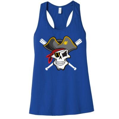 Pirate Baseball Skull Fans Of Pittsburgh Gift Women's Racerback Tank