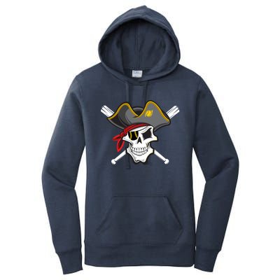 Pirate Baseball Skull Fans Of Pittsburgh Gift Women's Pullover Hoodie