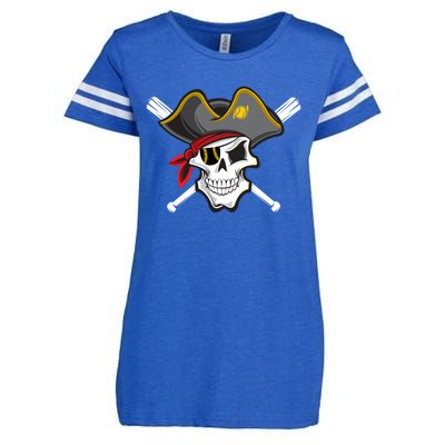 Pirate Baseball Skull Fans Of Pittsburgh Gift Enza Ladies Jersey Football T-Shirt