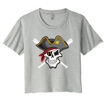 Pirate Baseball Skull Fans Of Pittsburgh Gift Women's Crop Top Tee