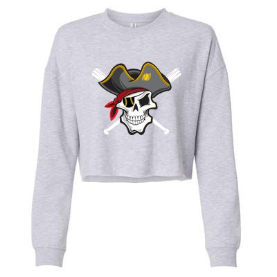 Pirate Baseball Skull Fans Of Pittsburgh Gift Cropped Pullover Crew