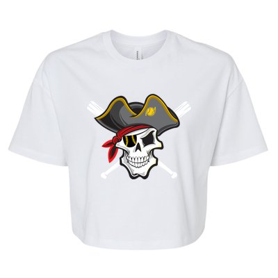 Pirate Baseball Skull Fans Of Pittsburgh Gift Bella+Canvas Jersey Crop Tee