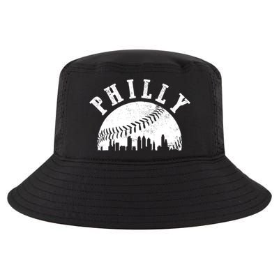 Philly Baseball Sports Skyline Illustration Cityscape Cool Comfort Performance Bucket Hat