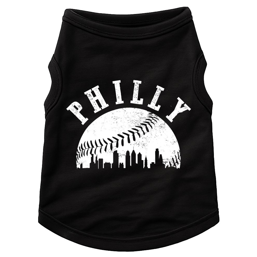 Philly Baseball Sports Skyline Illustration Cityscape Doggie Tank