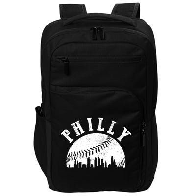 Philly Baseball Sports Skyline Illustration Cityscape Impact Tech Backpack