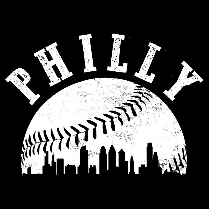 Philly Baseball Sports Skyline Illustration Cityscape Flat Bill Trucker Hat