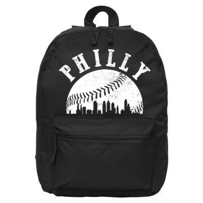 Philly Baseball Sports Skyline Illustration Cityscape 16 in Basic Backpack