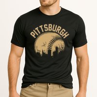 Pittsburgh Baseball Skyline Pennsylvania Player Coach Fan Cooling Performance Crew T-Shirt