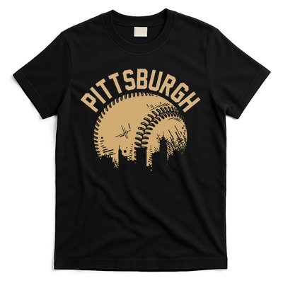 Pittsburgh Baseball Skyline Pennsylvania Player Coach Fan T-Shirt