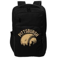 Pittsburgh Baseball Skyline Pennsylvania Player Coach Fan Impact Tech Backpack