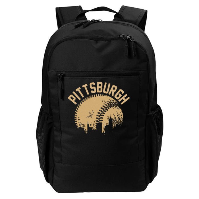 Pittsburgh Baseball Skyline Pennsylvania Player Coach Fan Daily Commute Backpack