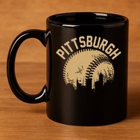 Pittsburgh Baseball Skyline Pennsylvania Player Coach Fan 11oz C Handle Ceramic Mug