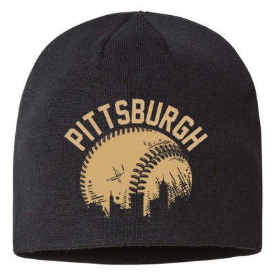 Pittsburgh Baseball Skyline Pennsylvania Player Coach Fan Sustainable Beanie