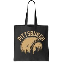 Pittsburgh Baseball Skyline Pennsylvania Player Coach Fan Tote Bag