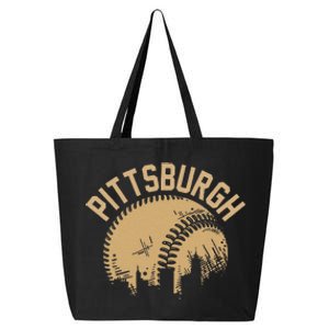 Pittsburgh Baseball Skyline Pennsylvania Player Coach Fan 25L Jumbo Tote