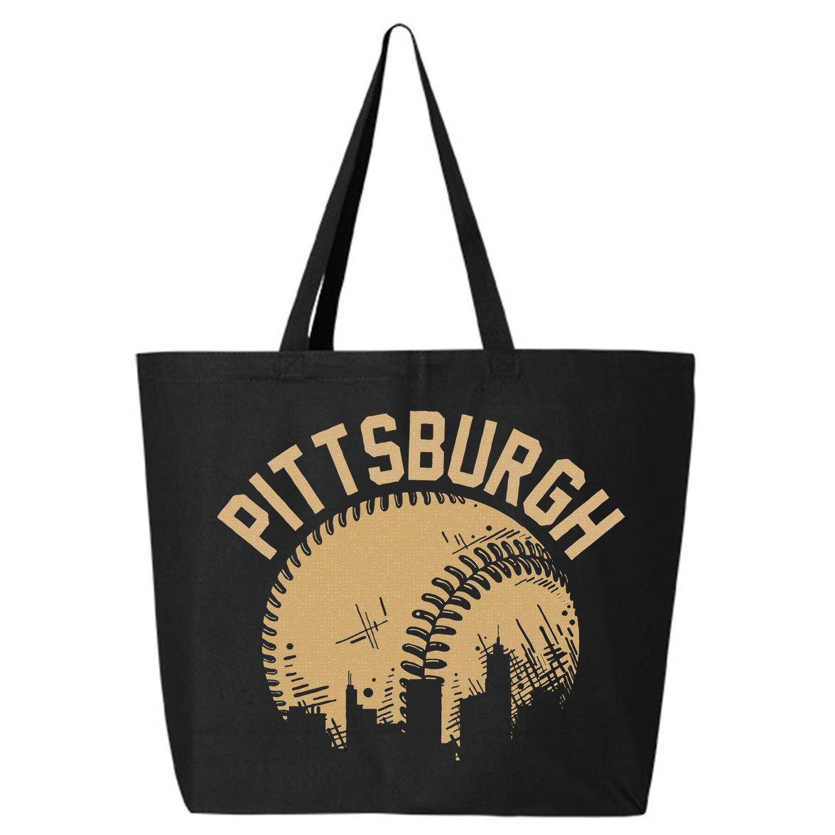 Pittsburgh Baseball Skyline Pennsylvania Player Coach Fan 25L Jumbo Tote