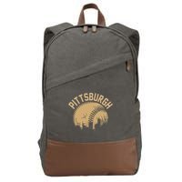 Pittsburgh Baseball Skyline Pennsylvania Player Coach Fan Cotton Canvas Backpack