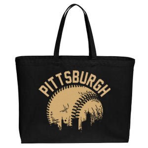 Pittsburgh Baseball Skyline Pennsylvania Player Coach Fan Cotton Canvas Jumbo Tote