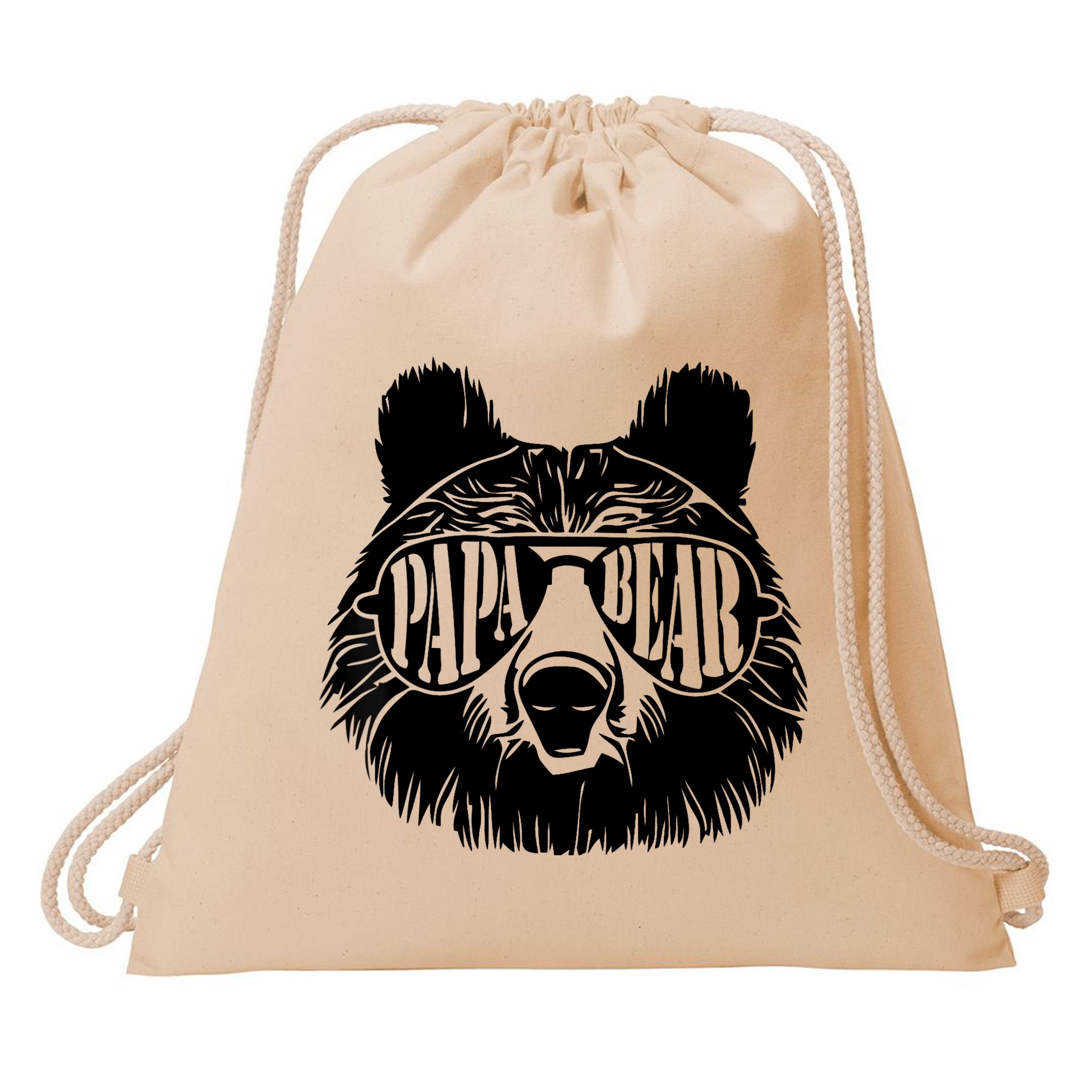 Papa Bear Sunglasses Father's Day Dad Grandpa Drawstring Bag