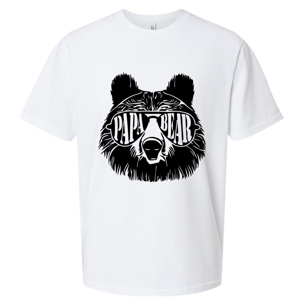 Papa Bear Sunglasses Father's Day Dad Grandpa Sueded Cloud Jersey T-Shirt