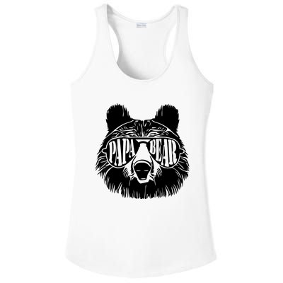 Papa Bear Sunglasses Father's Day Dad Grandpa Ladies PosiCharge Competitor Racerback Tank