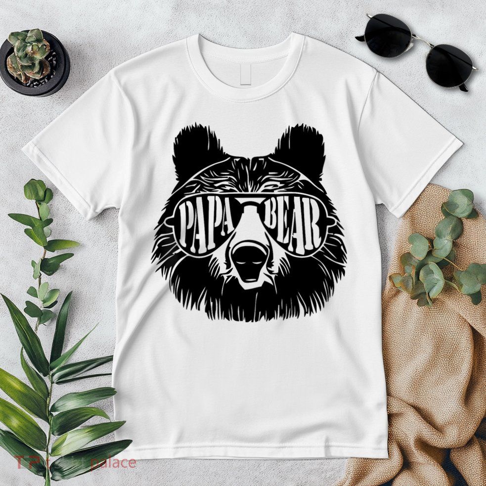 Papa Bear Sunglasses Father's Day Dad Grandpa Premium T-Shirt