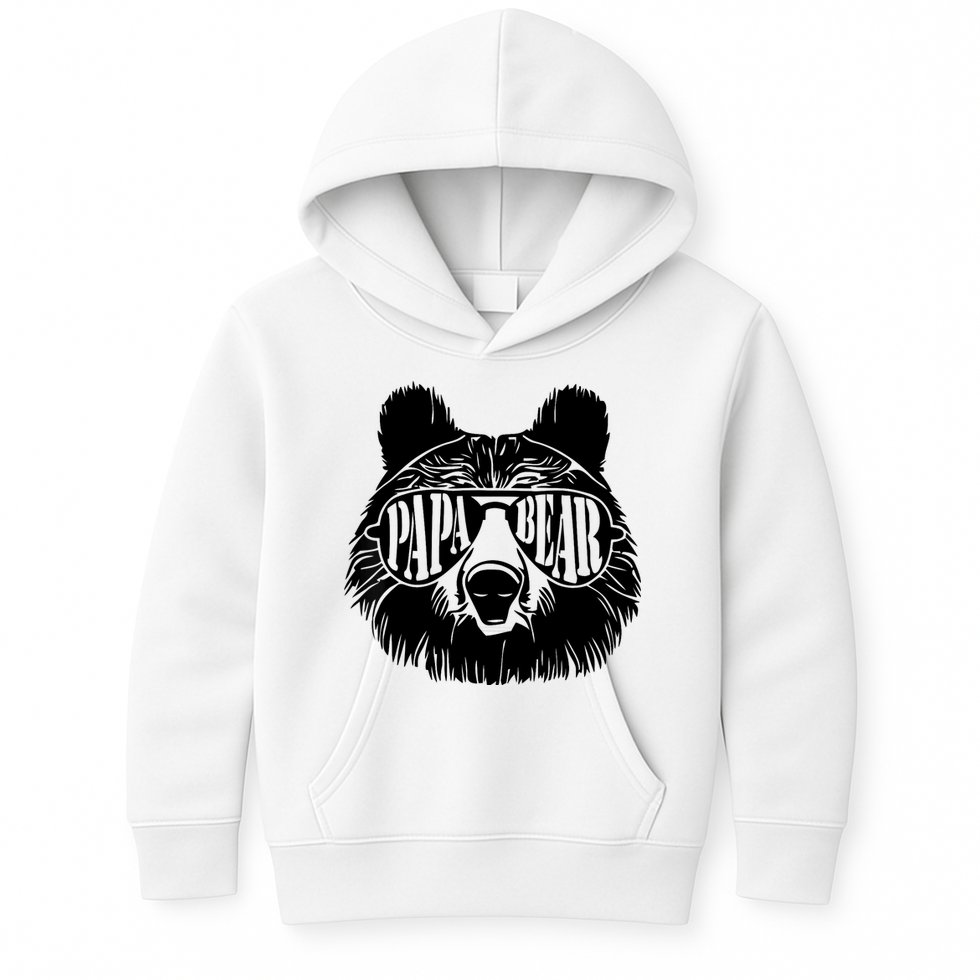 Papa Bear Sunglasses Father's Day Dad Grandpa Kids Hoodie