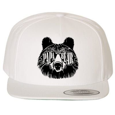 Papa Bear Sunglasses Father's Day Dad Grandpa Wool Snapback Cap