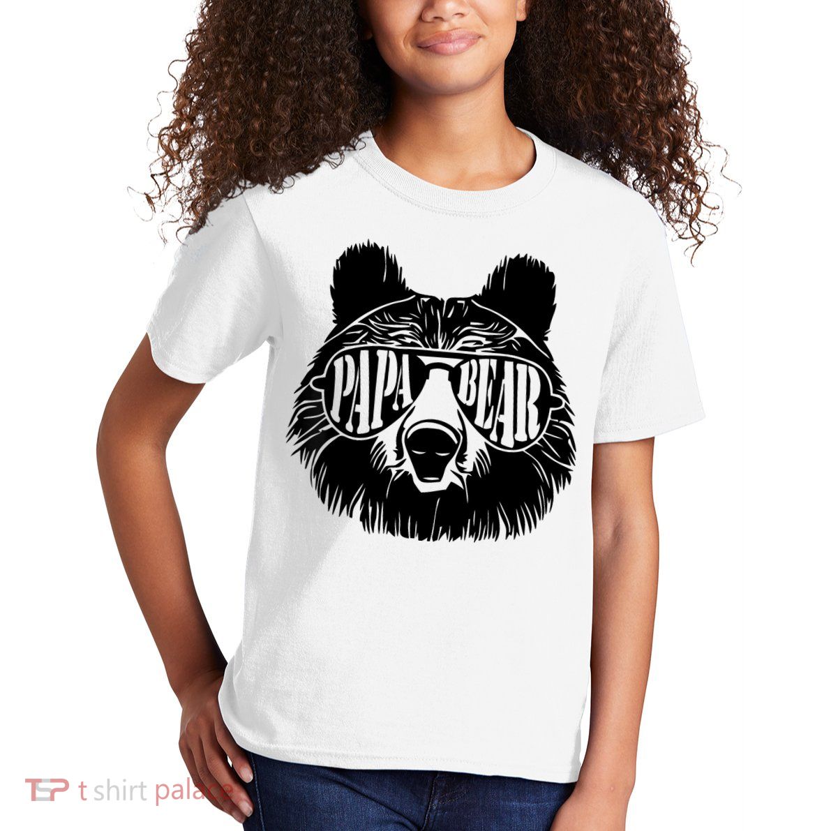 Papa Bear Sunglasses Father's Day Dad Grandpa Kids T-Shirt