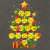 Pickleball Balls Santa Claus And Elf Hat Christmas Tree Lights Gift Cotton Canvas Backpack
