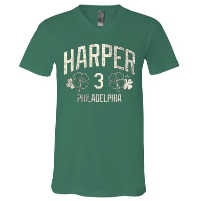 Philadelphia Baseball St. Patricks Clover V-Neck T-Shirt