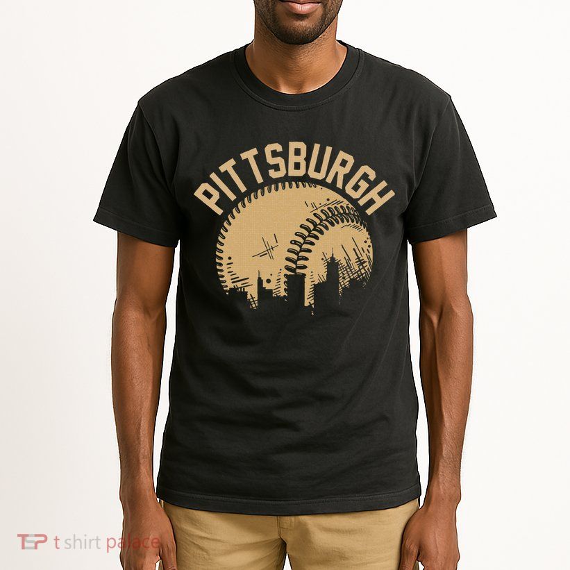 Pittsburgh Baseball Skyline Pennsylvania Player Coach Fan Tall T-Shirt