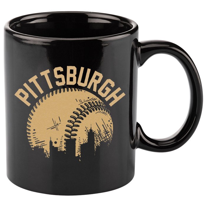 Pittsburgh Baseball Skyline Pennsylvania Player Coach Fan 11oz C Handle Ceramic Mug