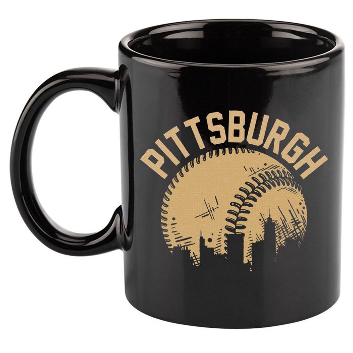 Pittsburgh Baseball Skyline Pennsylvania Player Coach Fan 11oz C Handle Ceramic Mug