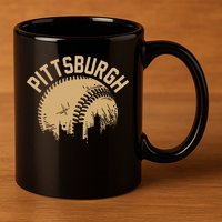 Pittsburgh Baseball Skyline Pennsylvania Player Coach Fan 11oz C Handle Ceramic Mug
