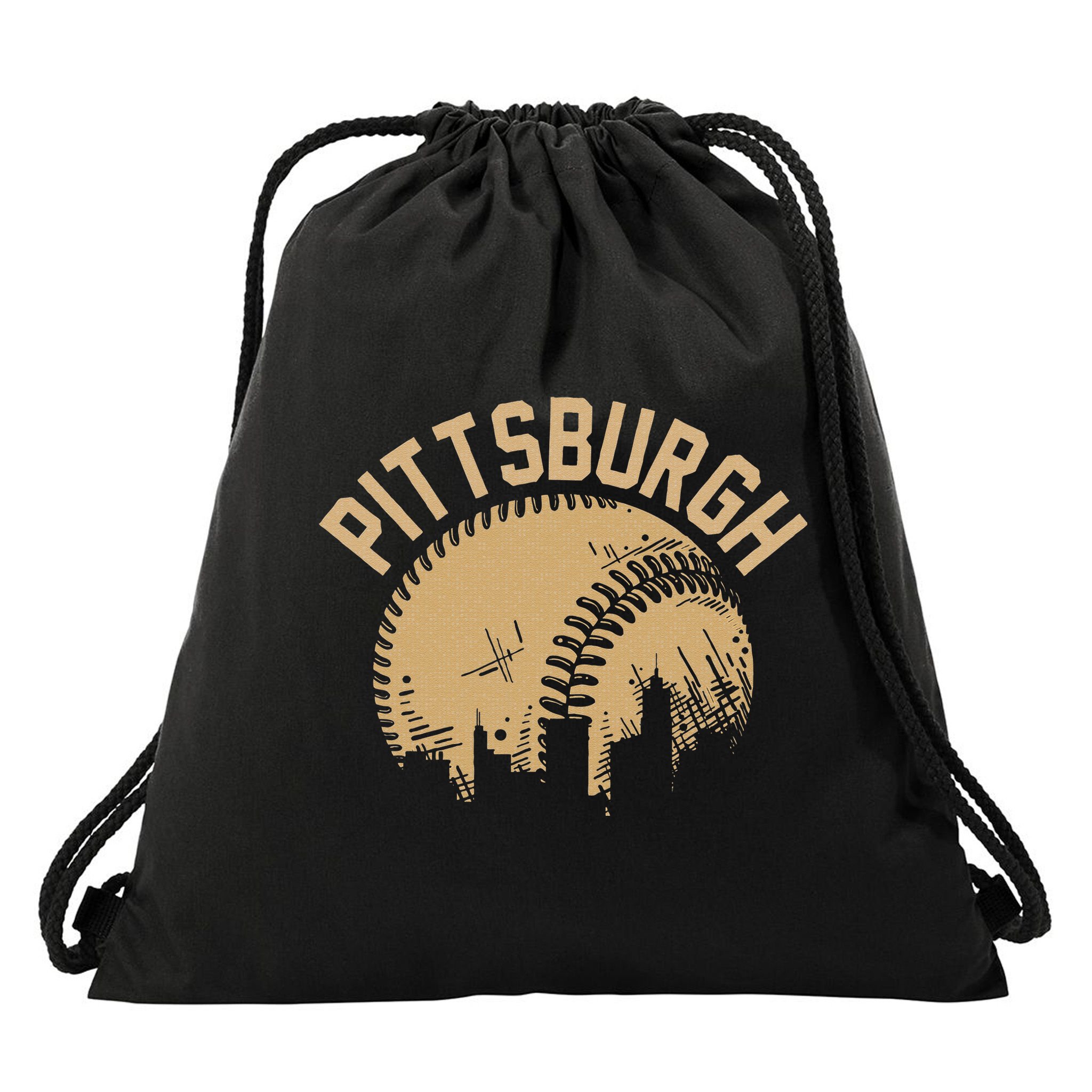 Pittsburgh Baseball Skyline Pennsylvania Player Coach Fan Drawstring Bag