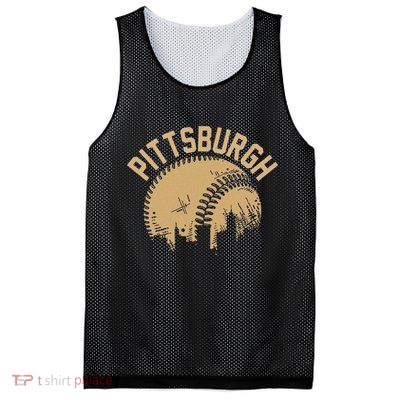 Pittsburgh Baseball Skyline Pennsylvania Player Coach Fan Mesh Reversible Basketball Jersey Tank