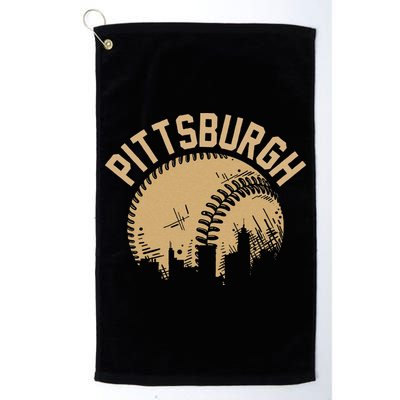 Pittsburgh Baseball Skyline Pennsylvania Player Coach Fan Golf Towel