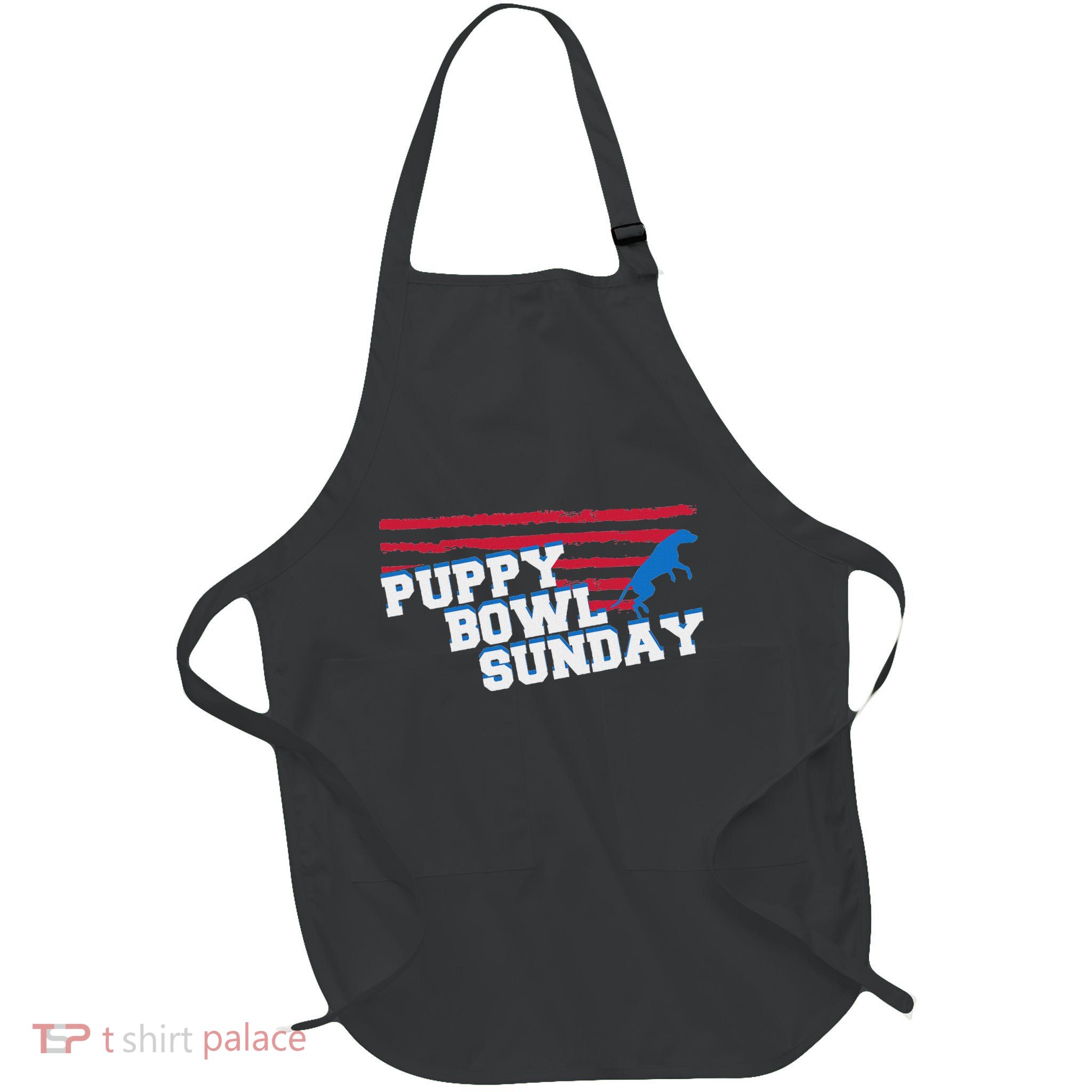 Puppy Bowl Sunday Cute Dog Lover Gift Full-Length Apron With Pockets