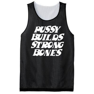 Pussy Builds Strong Bones Funny Meme Mesh Reversible Basketball Jersey Tank