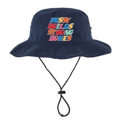 Pussy Builds Strong Bones Retro Colorful Logo Bucket Hat