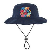 Pussy Builds Strong Bones Retro Colorful Logo Bucket Hat