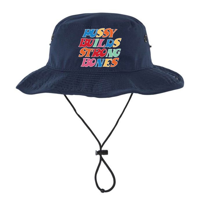 Pussy Builds Strong Bones Retro Colorful Logo Bucket Hat
