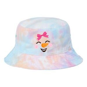 Pink Bow Snow Cute Snow Face Christmas Great Gift Tie Dye Newport Bucket Hat