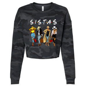 Proud Black Sistas Queen Melanin Afro African American Wo Cropped Pullover Crew