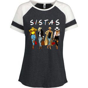 Proud Black Sistas Queen Melanin Afro African American Wo Enza Ladies Jersey Colorblock Tee